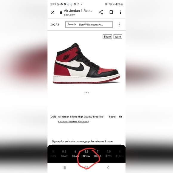 Air Jordan Retro 1 Retro High OG BG - Picture 9 of 9